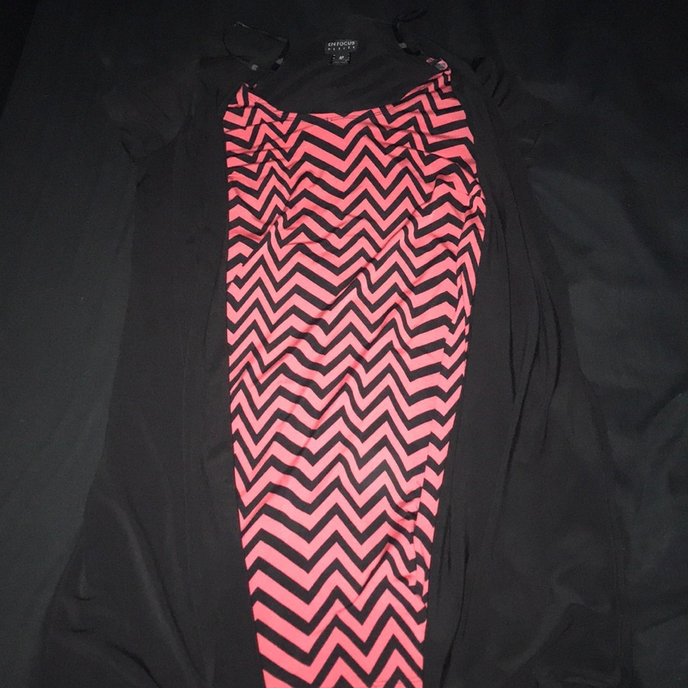 Chevron Mid length dress silky